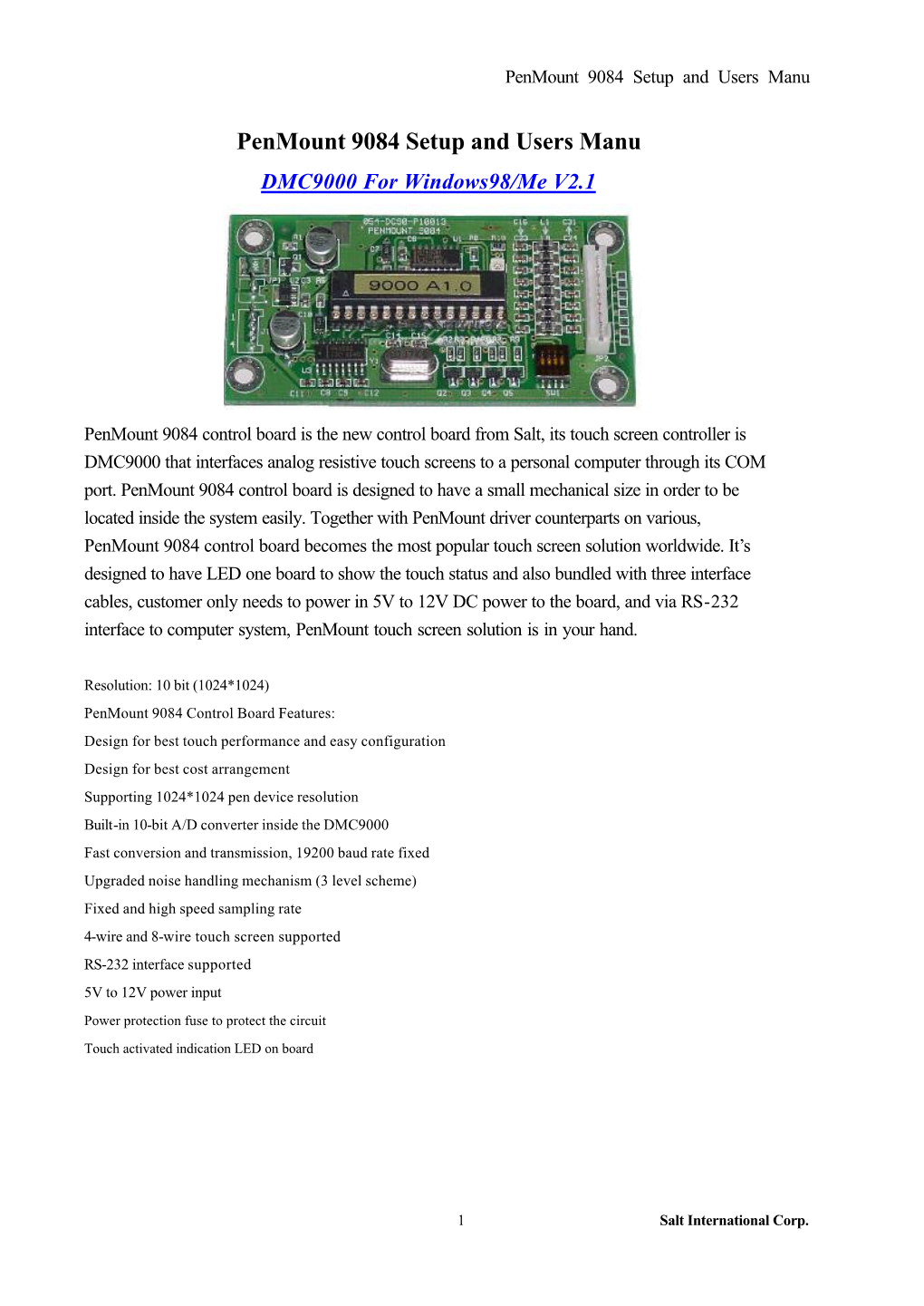 Penmount Windows 98-Me V2.1