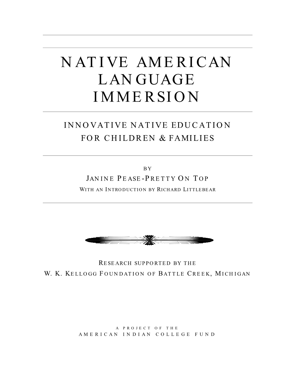 Native American Language Immersion