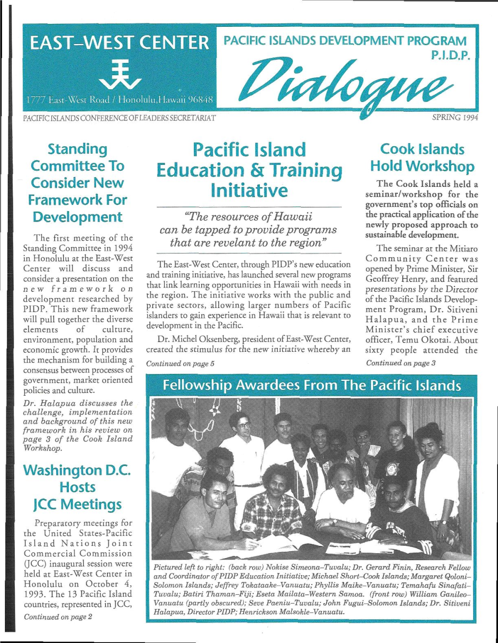 PIDP Dialogue, Spring 1994