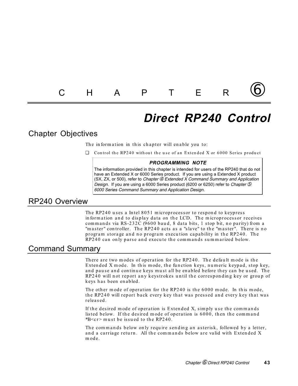 Direct RP240 Control