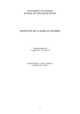 Institute of Classical Studies Library