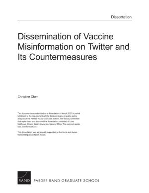 Dissemination of Vaccine Misinformation on Twitter and Its Countermeasures