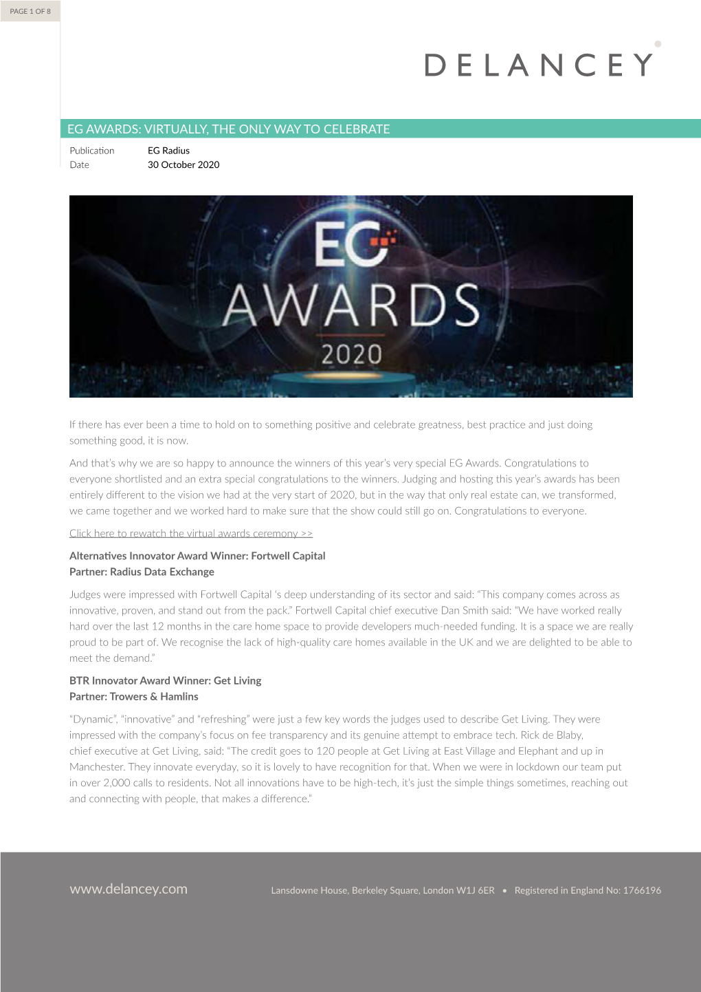 Eg Awards: Virtually, the Only Way to Celebrate