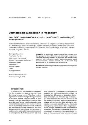 Dermatologic Medication in Pregnancy