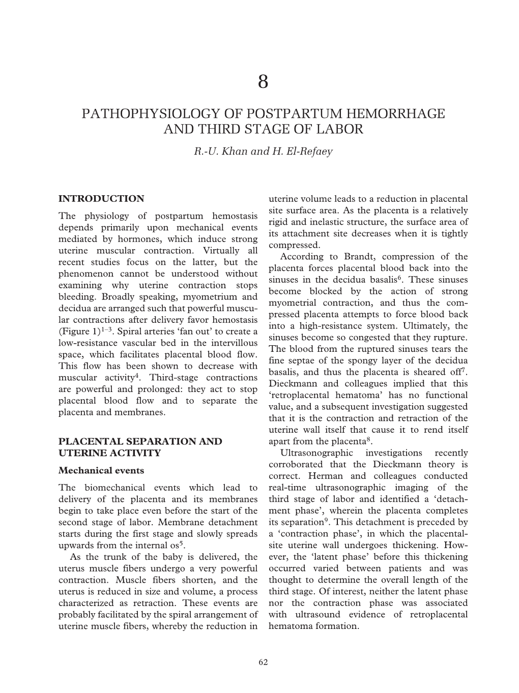 Chapter 8: Pathophysiology of Postpartum Hemorrhage and Third