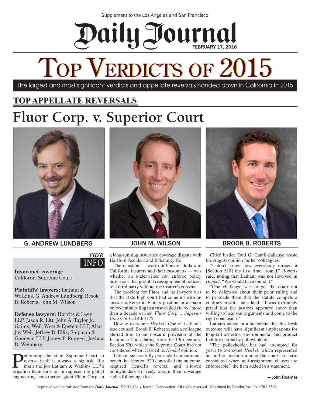 Top Appellate Reversals: Fluor Corp. V. Superior Court