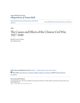 The Causes and Effects of the Chinese Civil War, 1927-1949