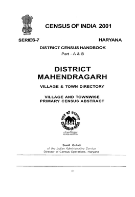 Village and Towwise Primary Census Abstract, Mahendragarh, Part XII-A