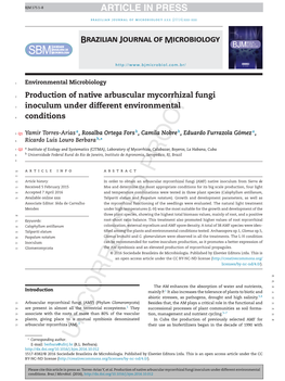 Production of Native Arbuscular Mycorrhizal Fungi Inoculum Under Different Environmental