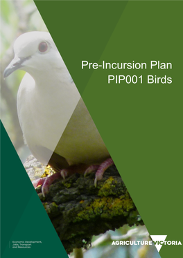 Pre-Incursion Plan PIP001 Birds