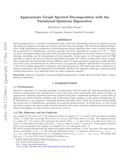 Arxiv:1912.12366V1 [Quant-Ph] 27 Dec 2019