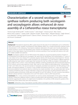 Characterization of a Second Secologanin Synthase Isoform