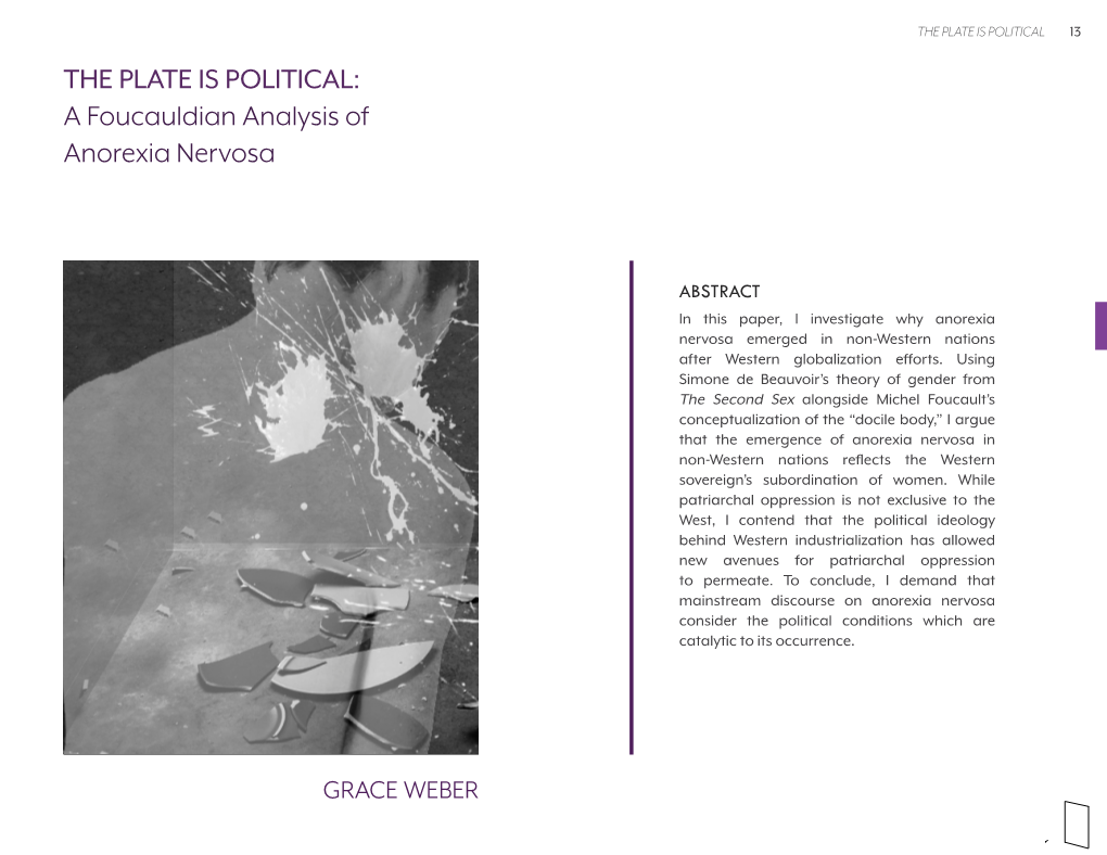 A Foucauldian Analysis of Anorexia Nervosa