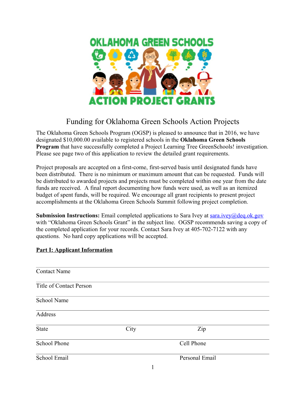 Greenschool-Greenwoks Grant Application