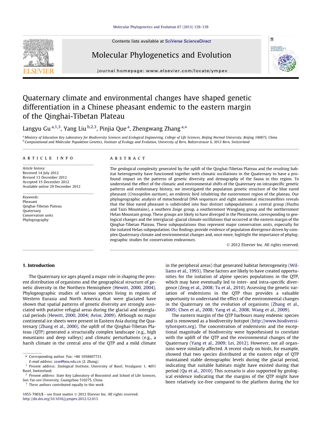 Molecular Phylogenetics and Evolution 67 (2013) 129–139