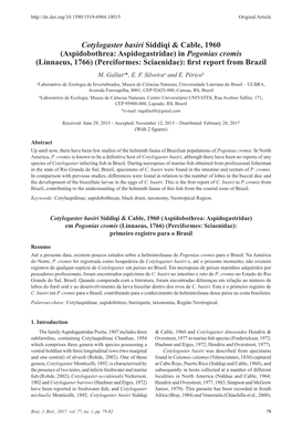 In Pogonias Cromis (Linnaeus, 1766) (Perciformes: Sciaenidae): First Report from Brazil M