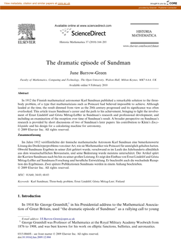 The Dramatic Episode of Sundman