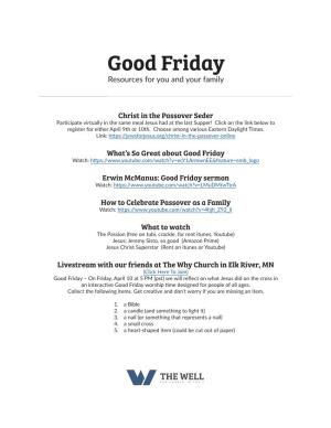 Good Friday Resources for You and Your Family