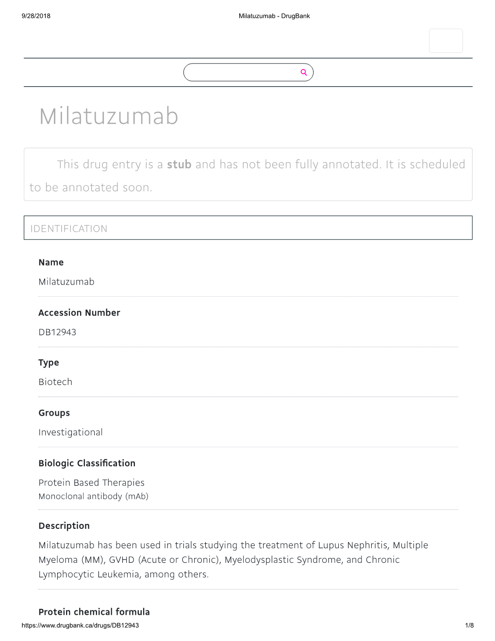 Milatuzumab - Drugbank