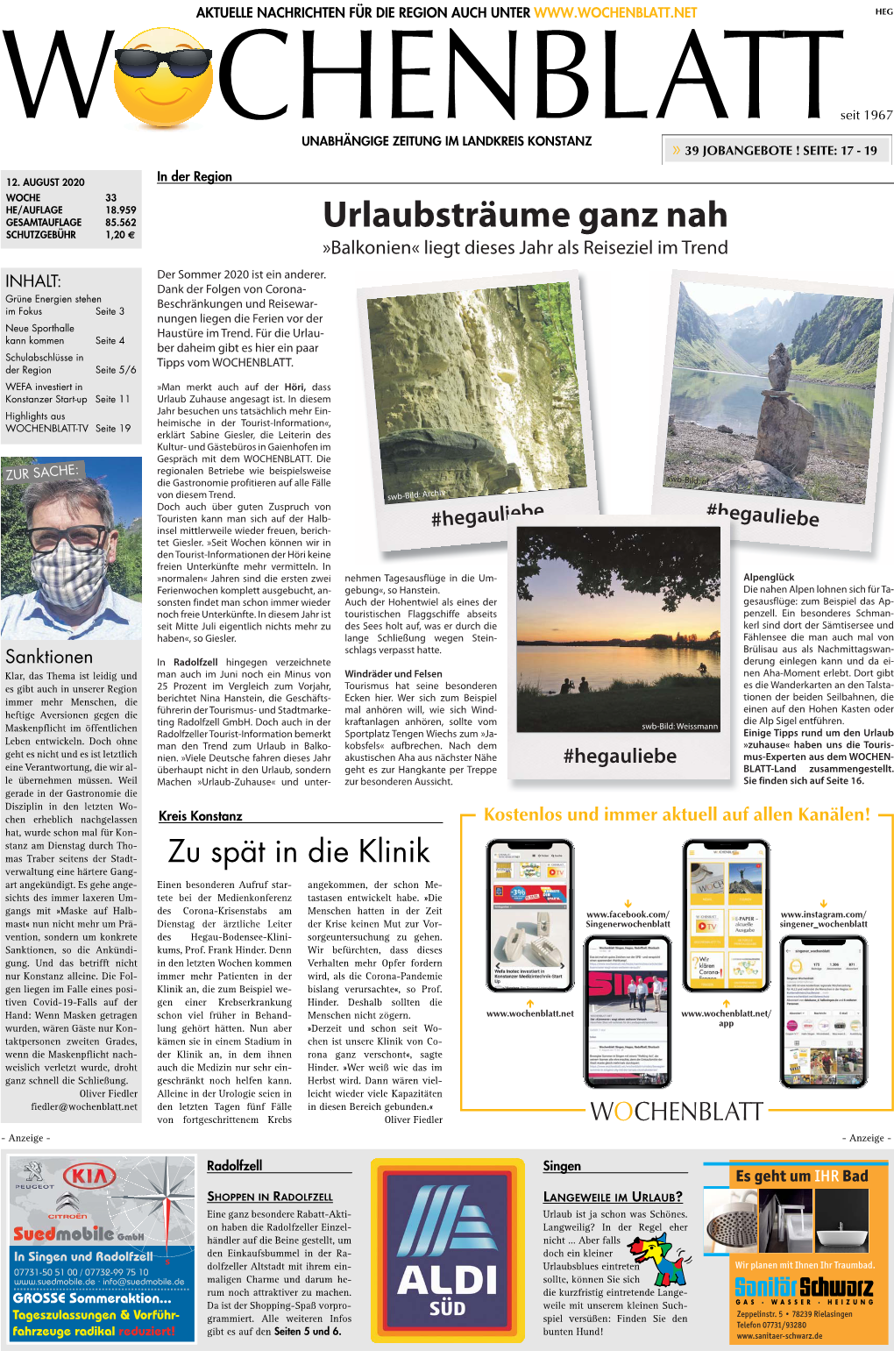 Singener Wochenblatt Vom 12. August 2020