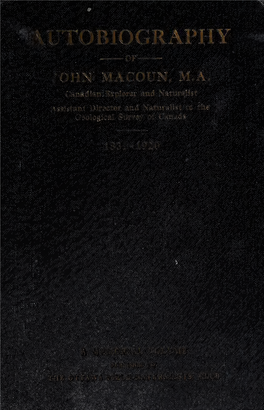 Autobiography of John Macoun , M.A