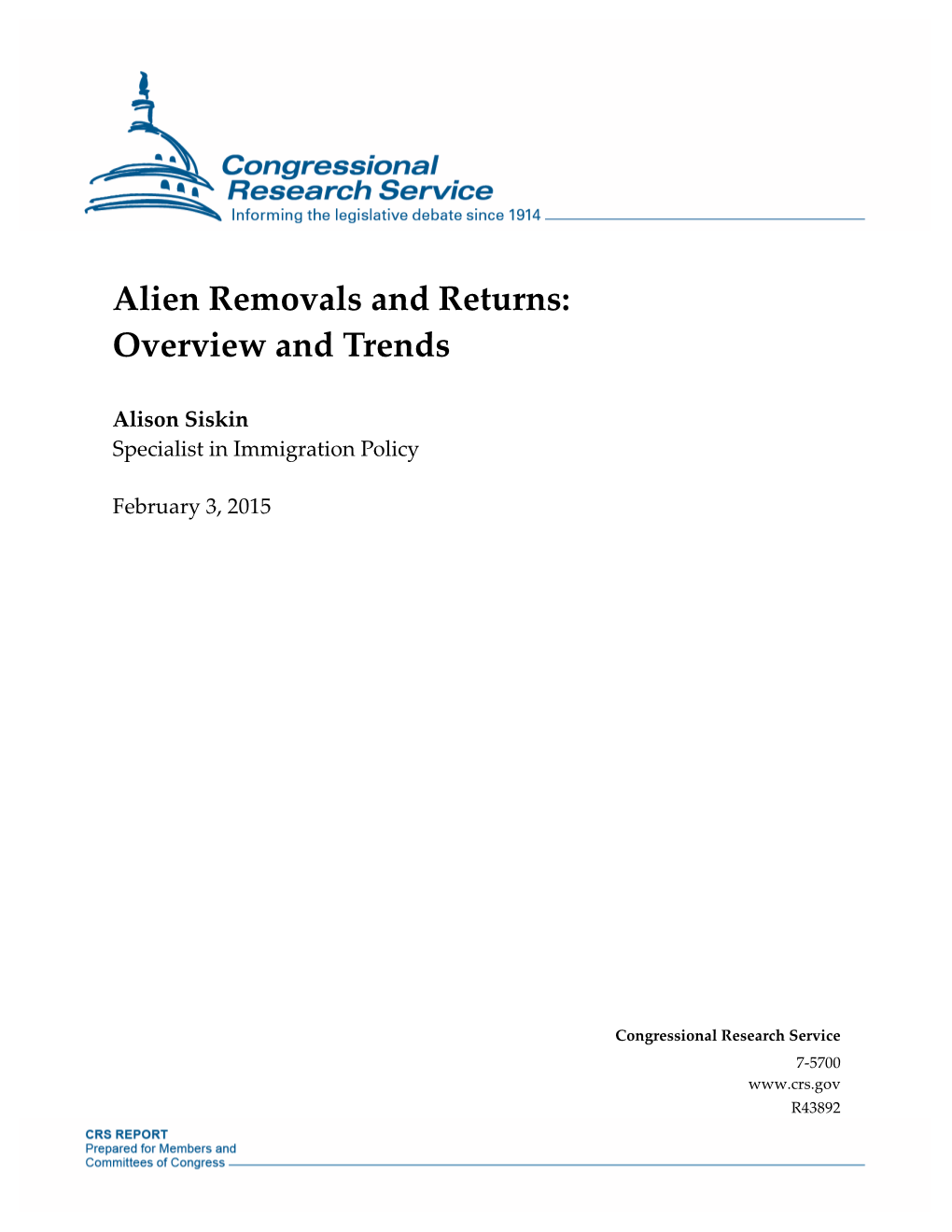 Alien Removals and Returns: Overview and Trends