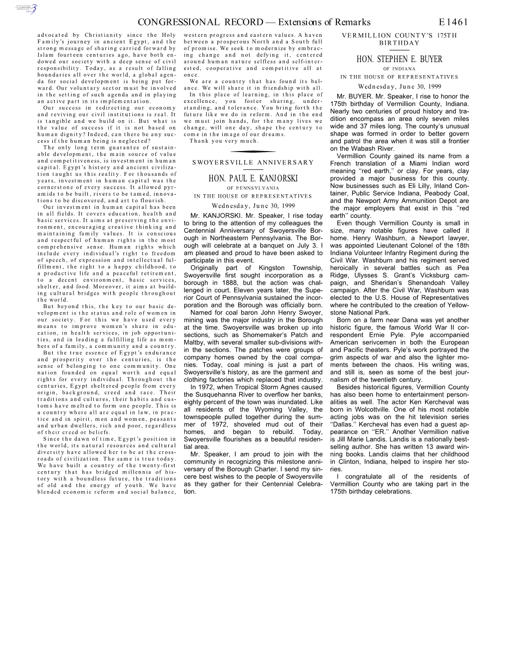 CONGRESSIONAL RECORD— Extensions Of