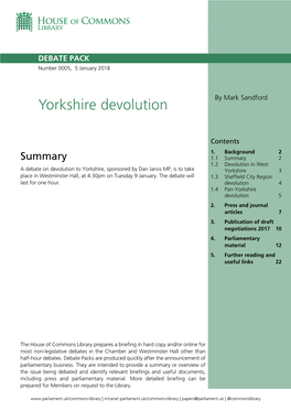 Yorkshire Devolution