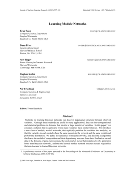 Learning Module Networks