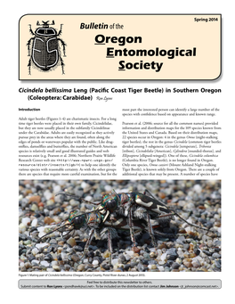 Spring 2014 Bulletin of the Oregon Entomological Society