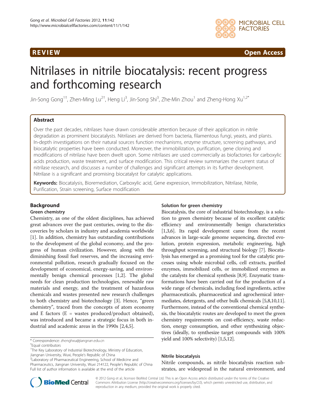 Nitrilases in Nitrile Biocatalysis