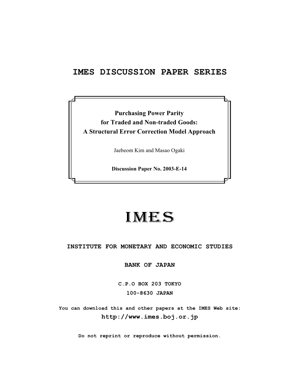 Purchasing Power Parity for Traded and Non-Traded Goods: a Structural Error Correction Model Approach