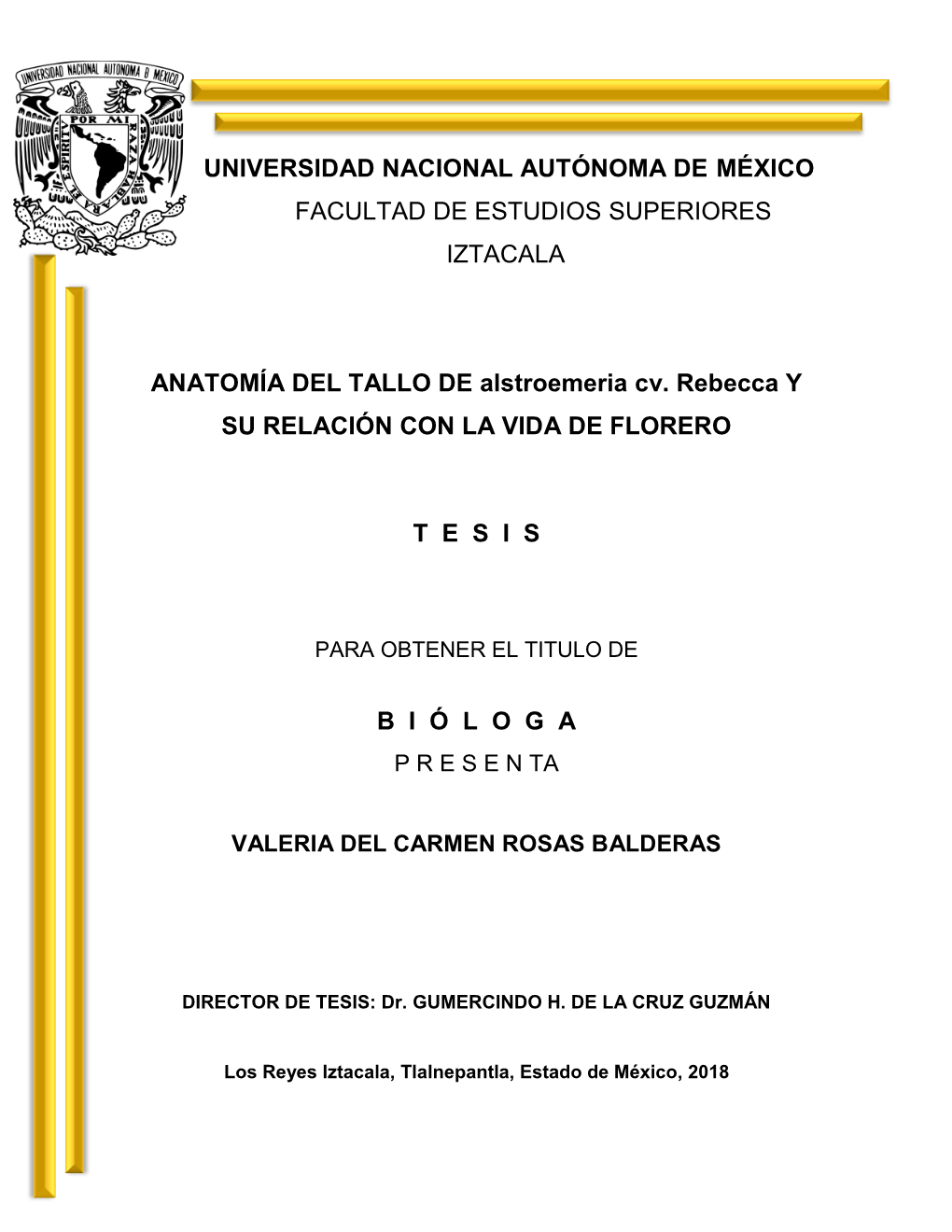 Universidad Nacional Autónoma De México Facultad De Estudios Superiores Iztacala