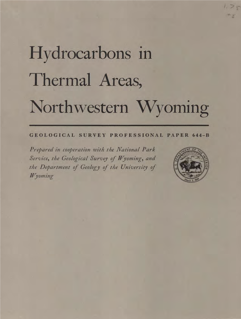 Hydrocarbons in Thermal Areas, Northwestern Wyomin