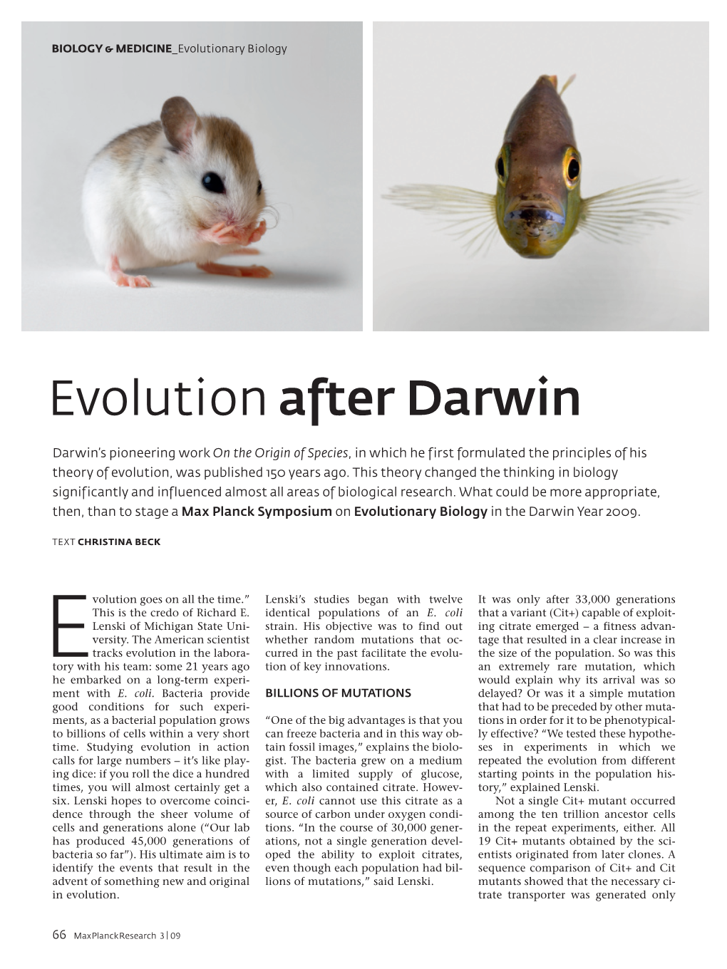 Evolution After Darwin