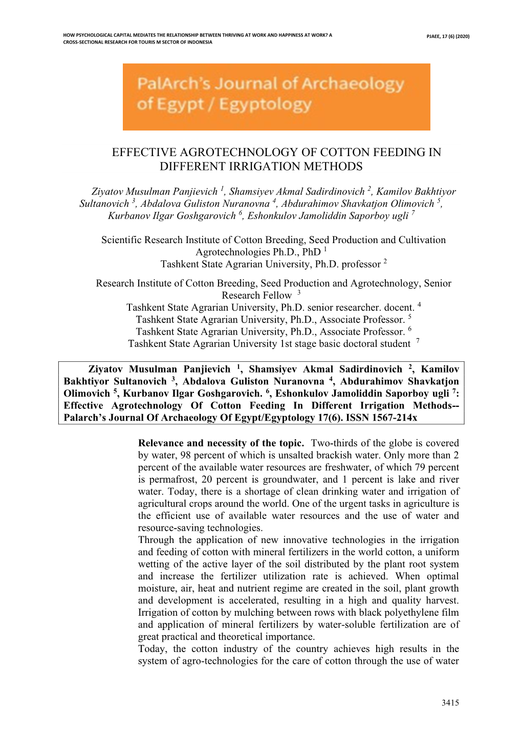 Effective Agrotechnology of Cotton Feeding in Different Irrigation Methods