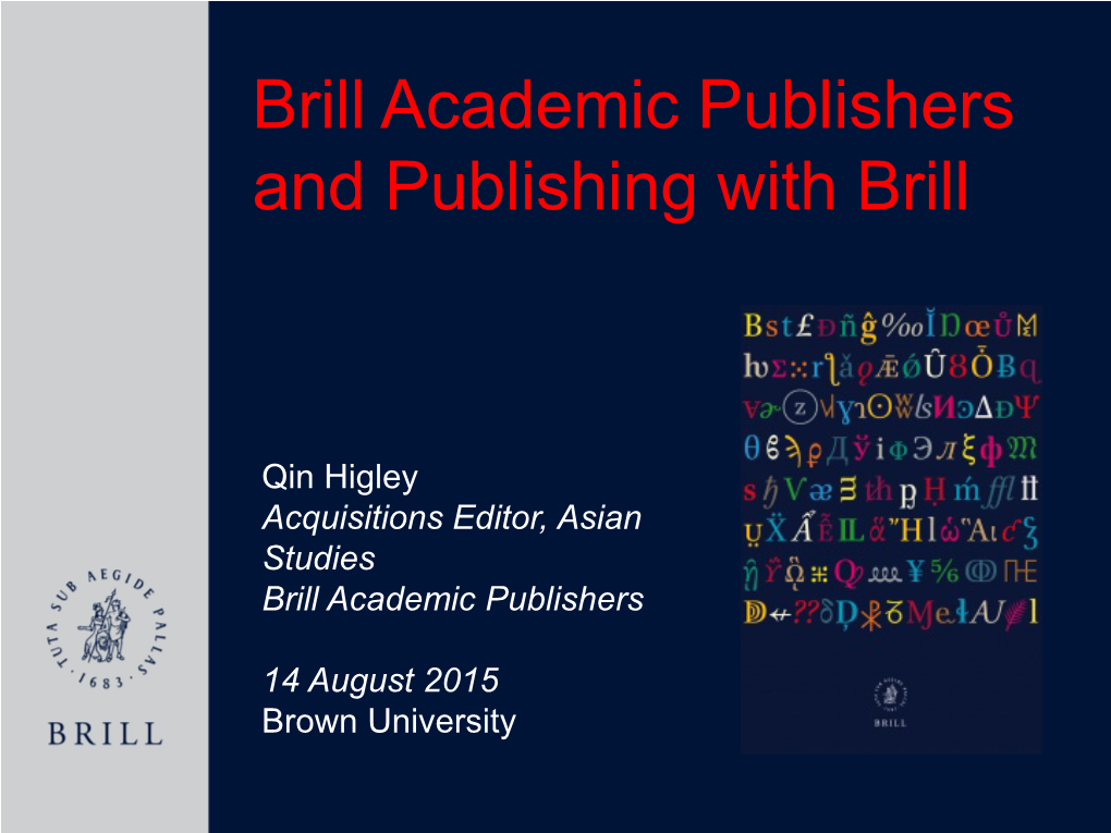 Meet Brill Publishers