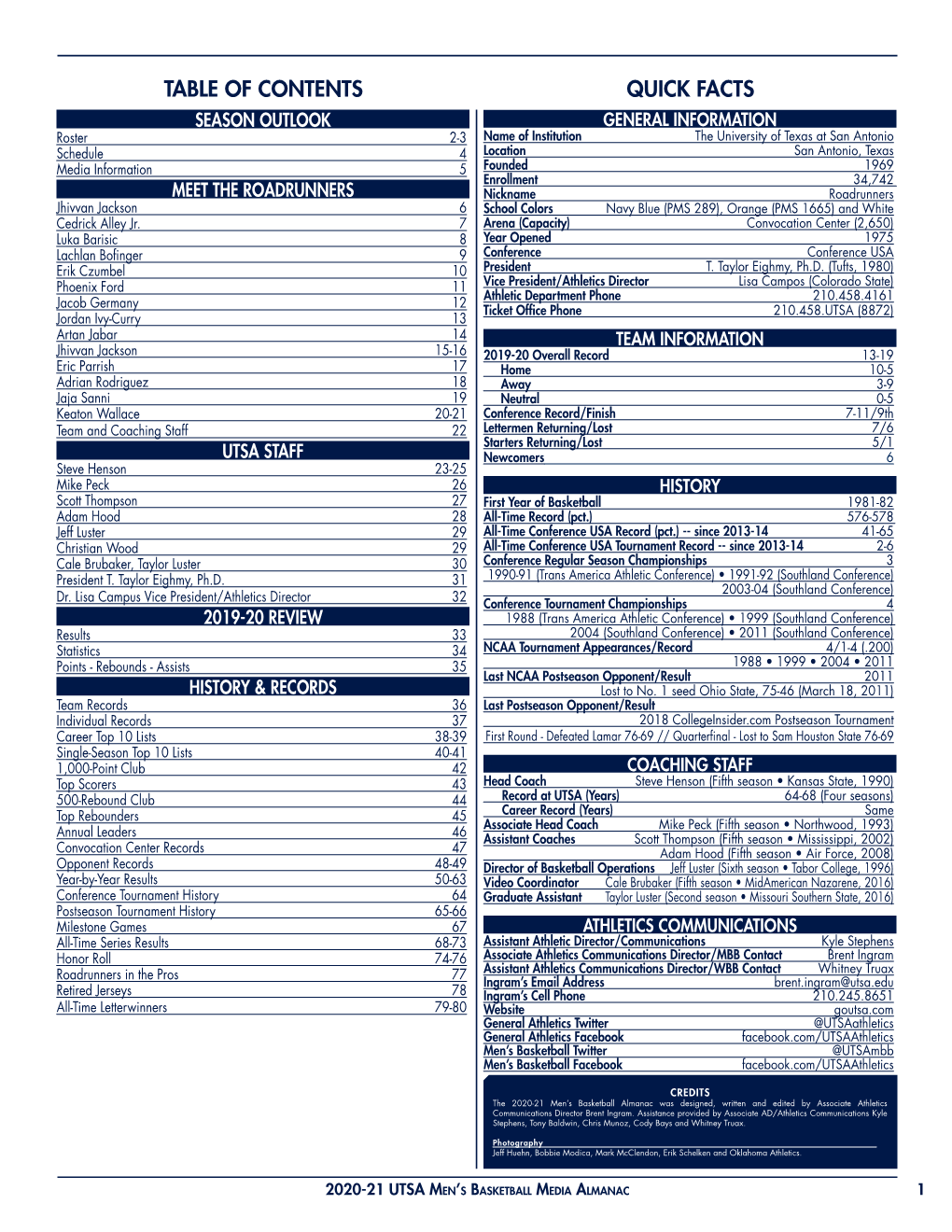 Quick Facts Table of Contents