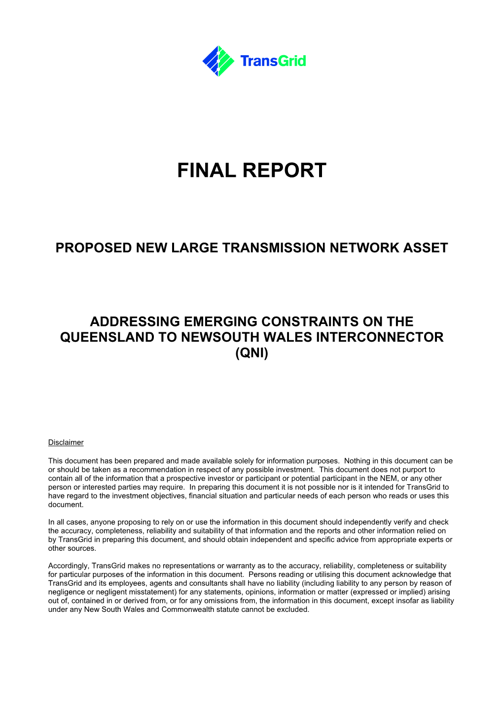 QNI Upgrade Final Report Feb 2007.Pdf
