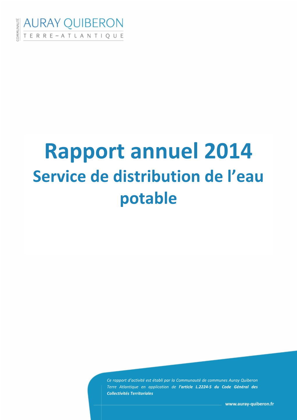 Rapport Annuel 2014 Service De Distribution De L’Eau Potable
