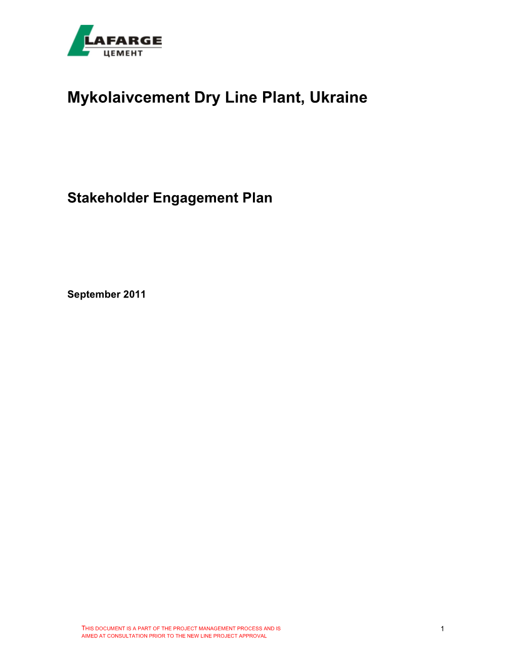 Stakeholders Engagement Plan