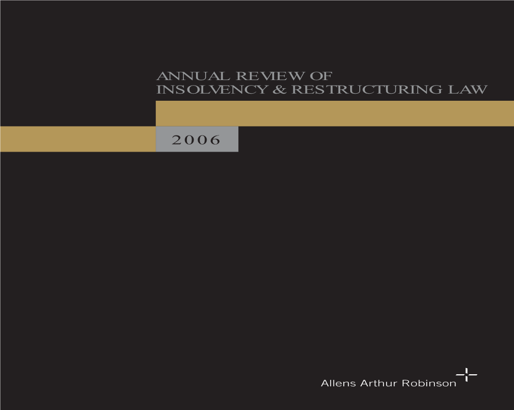 Annual Review of Insolvency & Restructuring