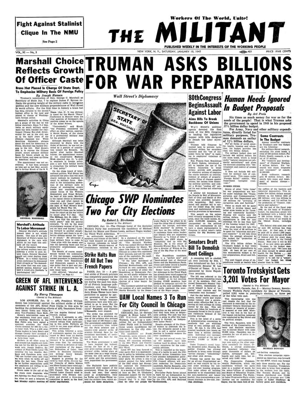 Truman Asks Billions for War Preparations