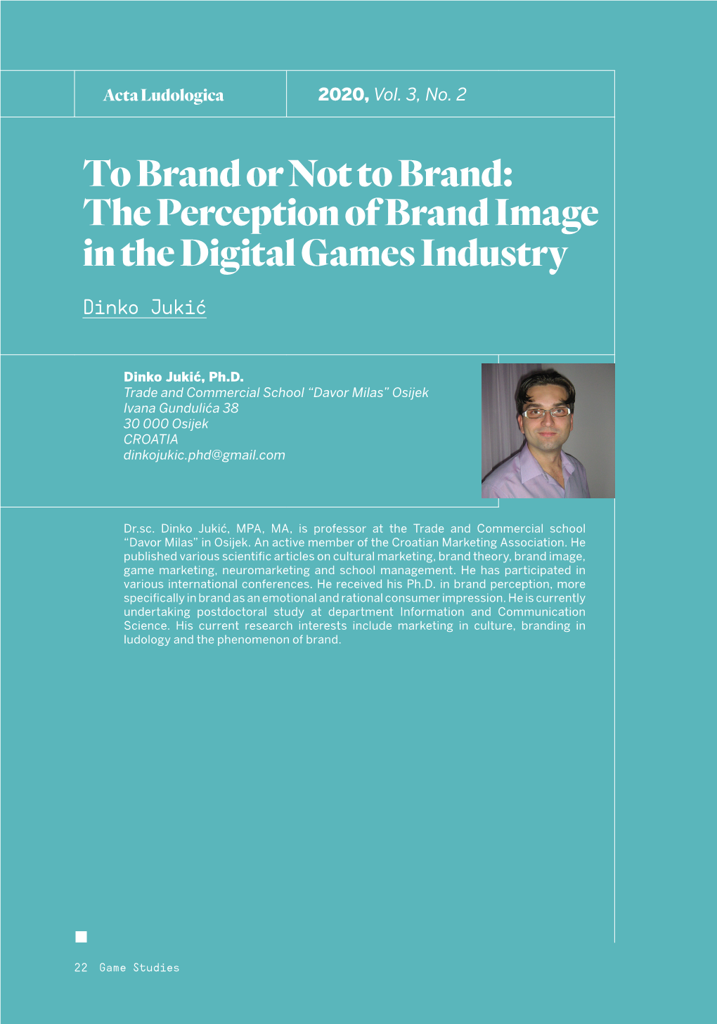 The Perception of Brand Image in the Digital Games Industry