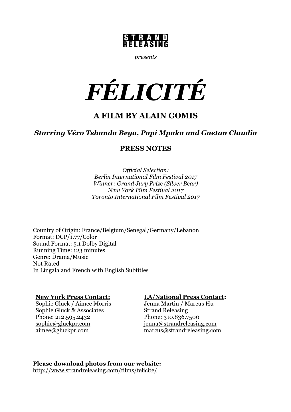 Félicité a Film by Alain Gomis