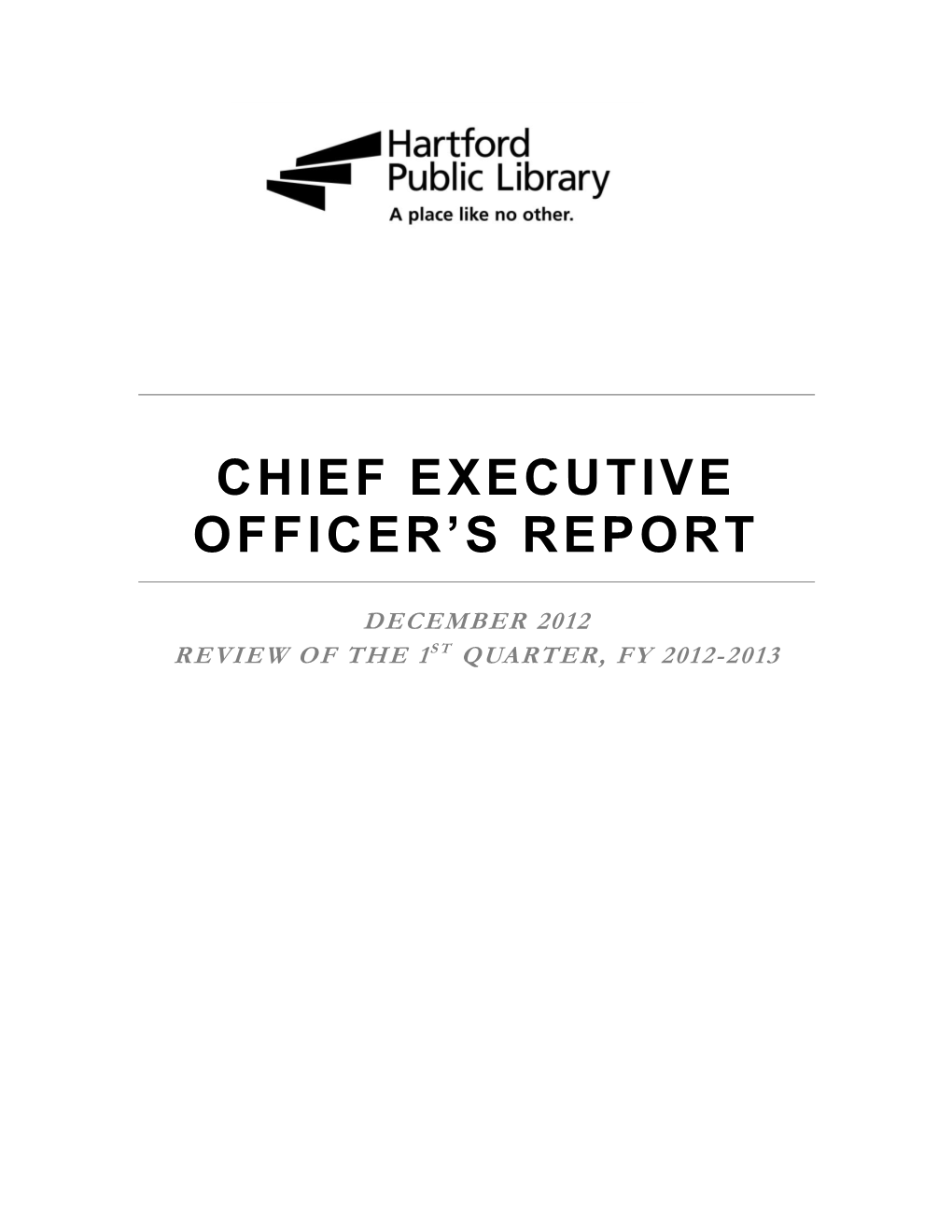 Chief Executive Officer's Report