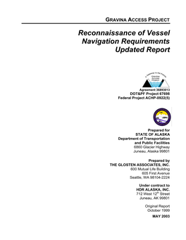 Reconnaissance of Vessel Navigation Requirements Updated Report