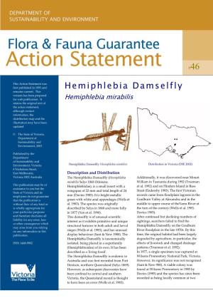 Hemiphlebia Damselfly Version Has Been Prepared for Web Publication
