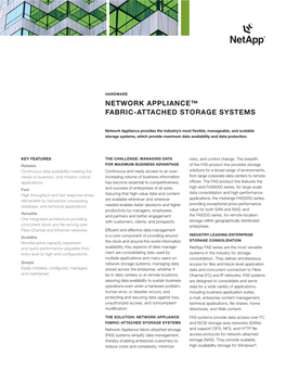 Netapp Fabric-Attached Storage Systems