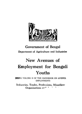 New Avenues of Employment for Bengali Youths